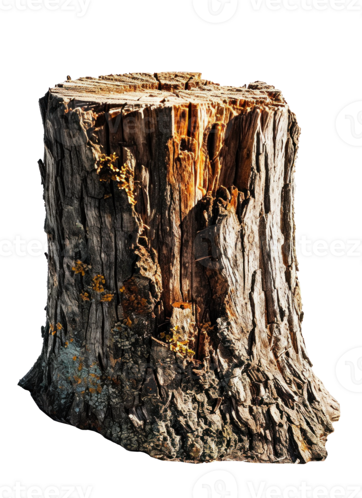 AI generated Textured Rough Wood of an Old Tree Stump png