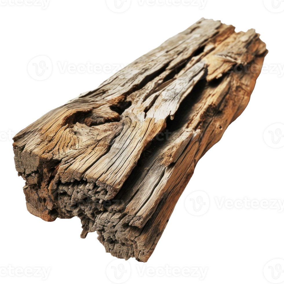 AI generated Textured Rough Wood on Transparent Background png