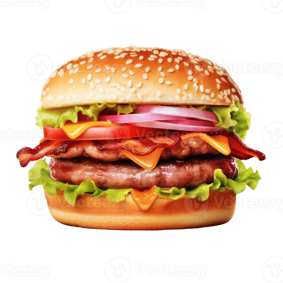 AI generated Bacon Burger - Delicious Street Food Classic png