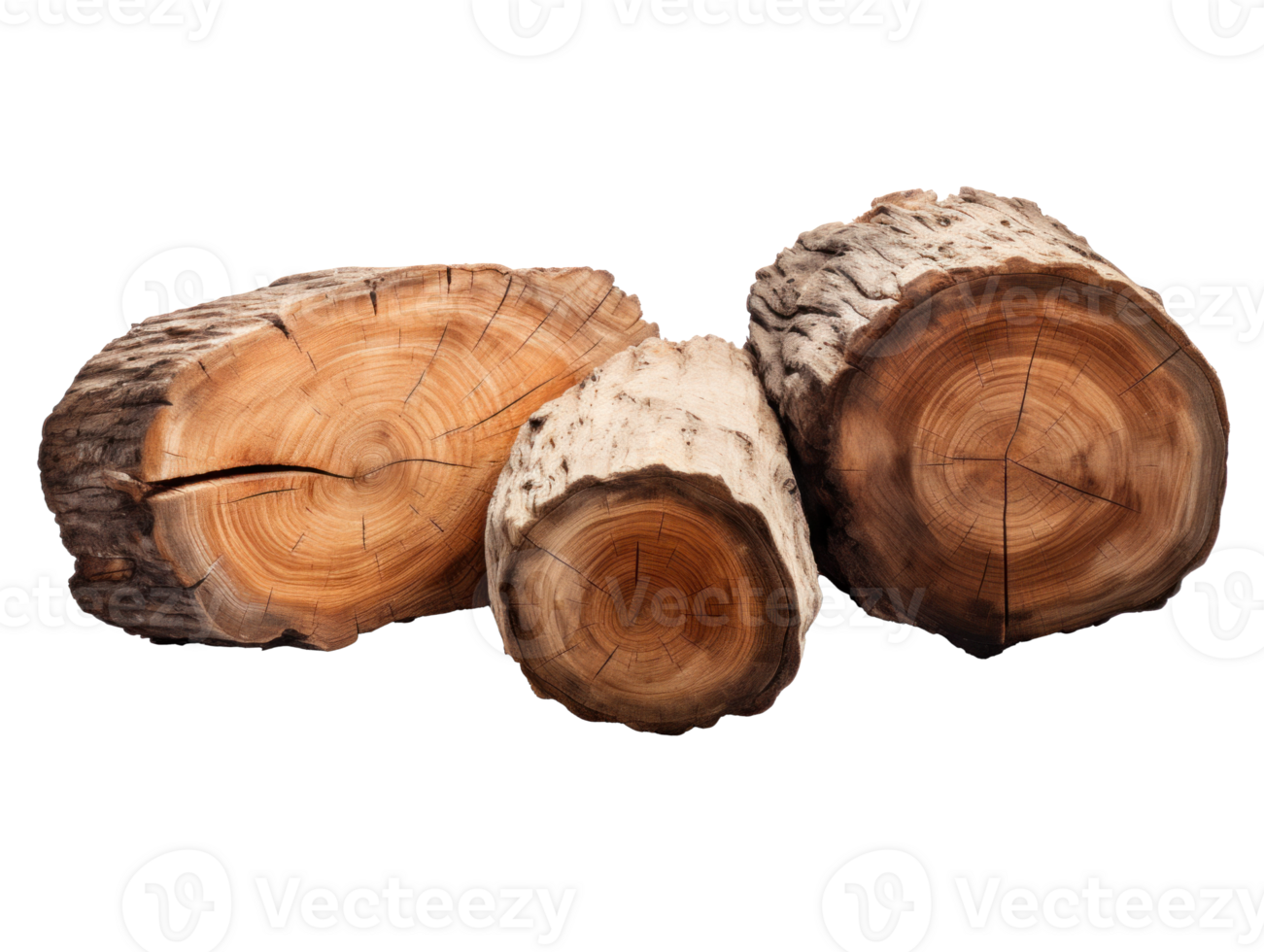 AI generated Crosssections of Rough Wood Logs 36333992 PNG