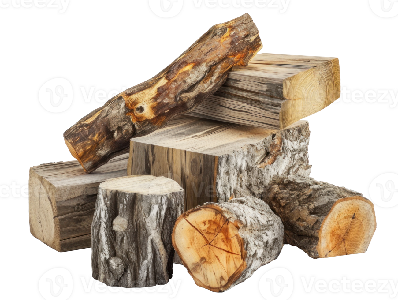 AI generated Rustic Rough Wood Logs Texture png