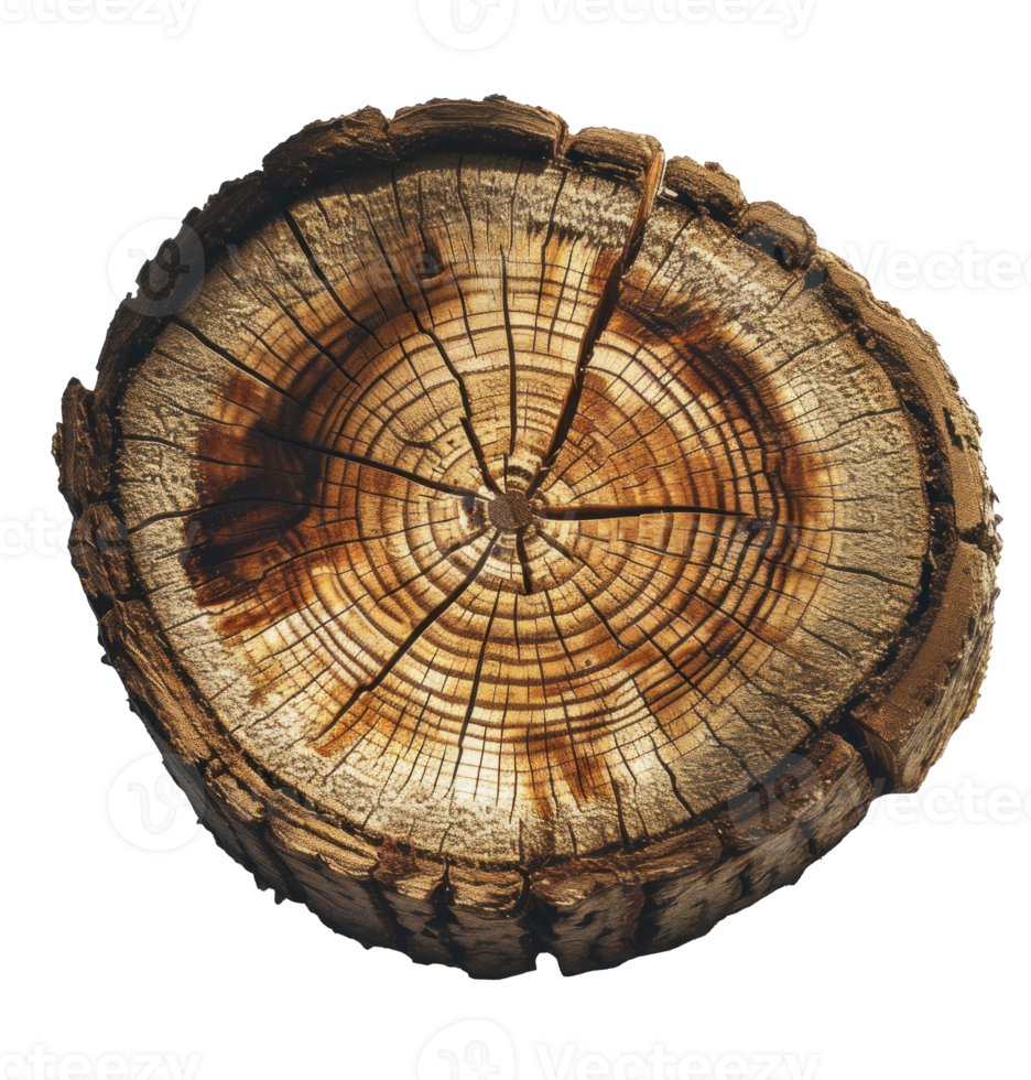 AI generated Cross-Section of Rough Wood Texture png