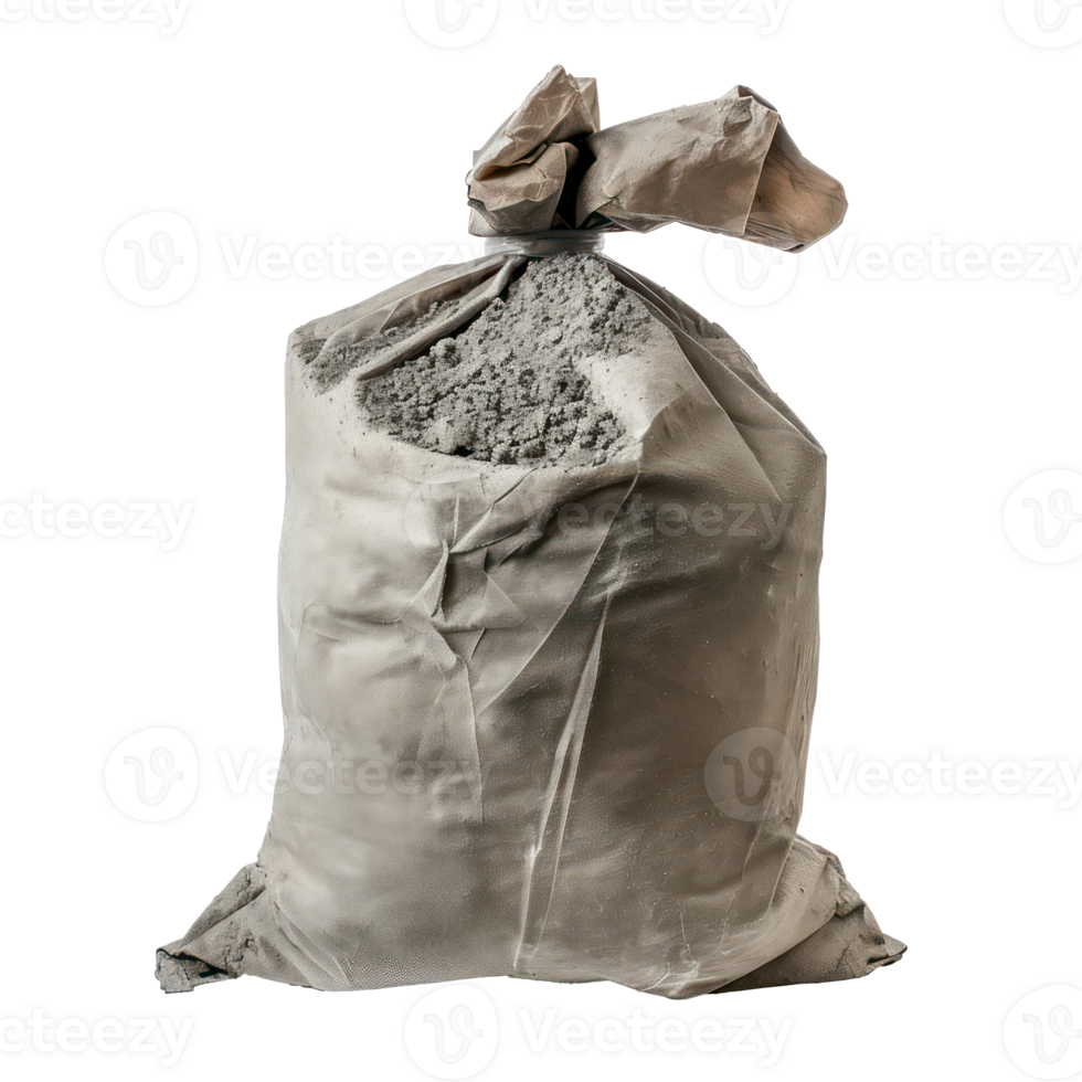 AI generated Sealed Bag of Cement on Transparent Background png