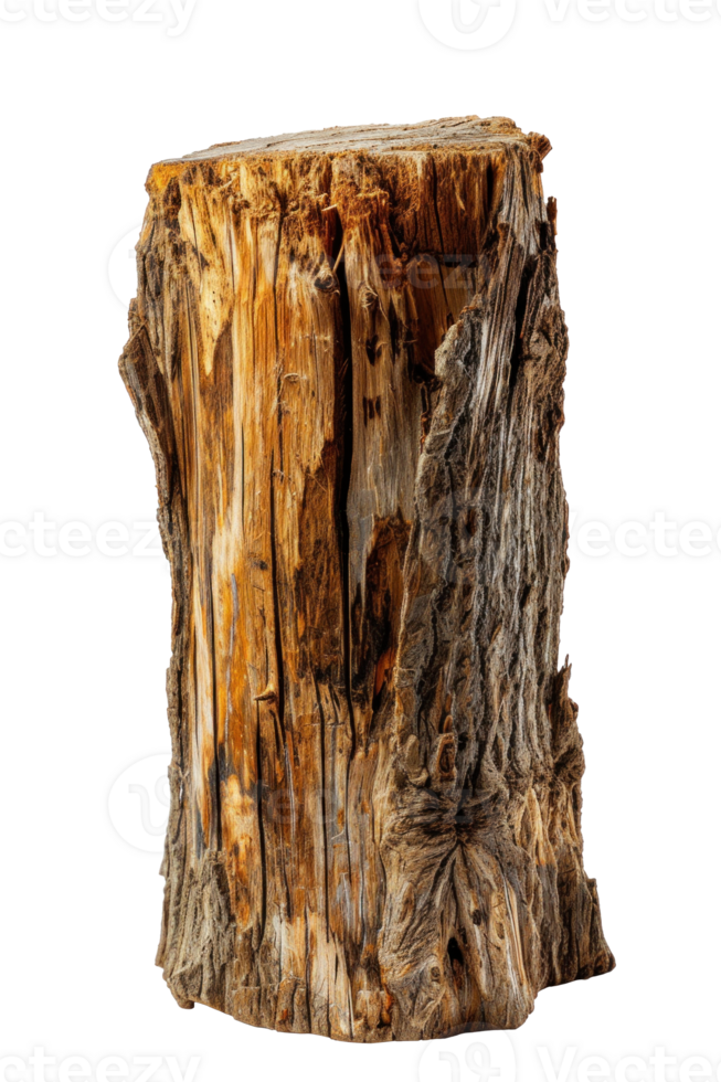 AI generated Textured Rough Wood Log on Transparent png
