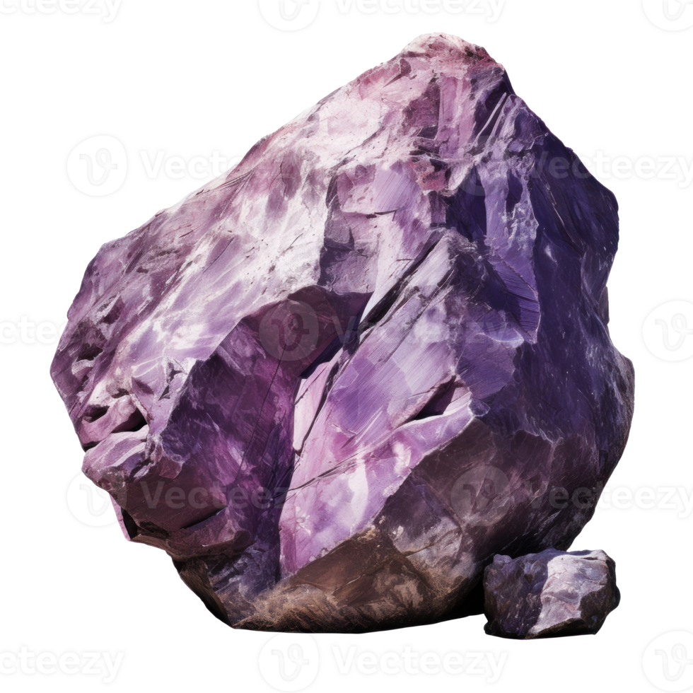 AI generated Heavy Purple Rock Isolated on Background png