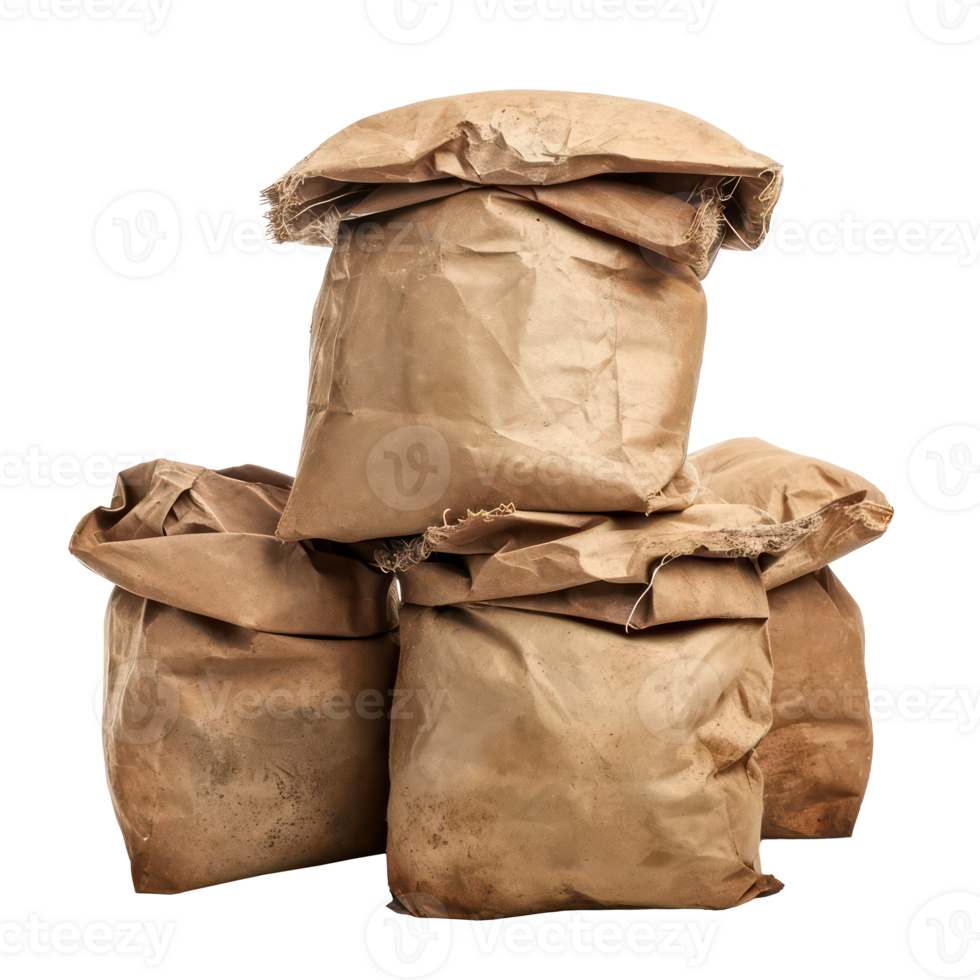 AI generated Pile of Cement Bags on Transparent Background png