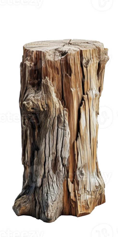 AI generated Rough Wood Texture Stump Isolated png