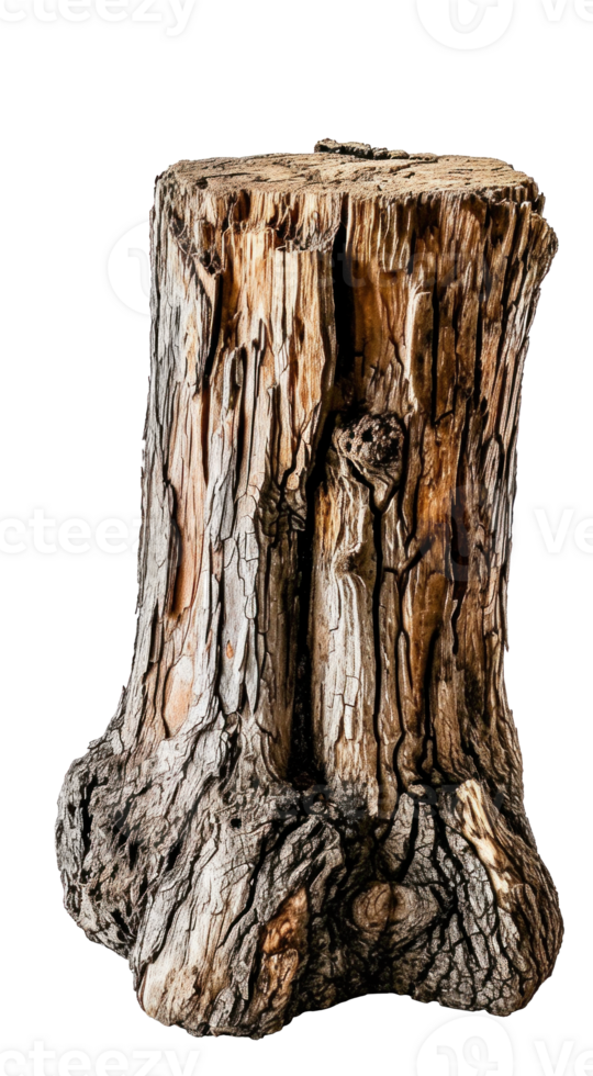 AI generated Textured Rough Wood Log Isolated png
