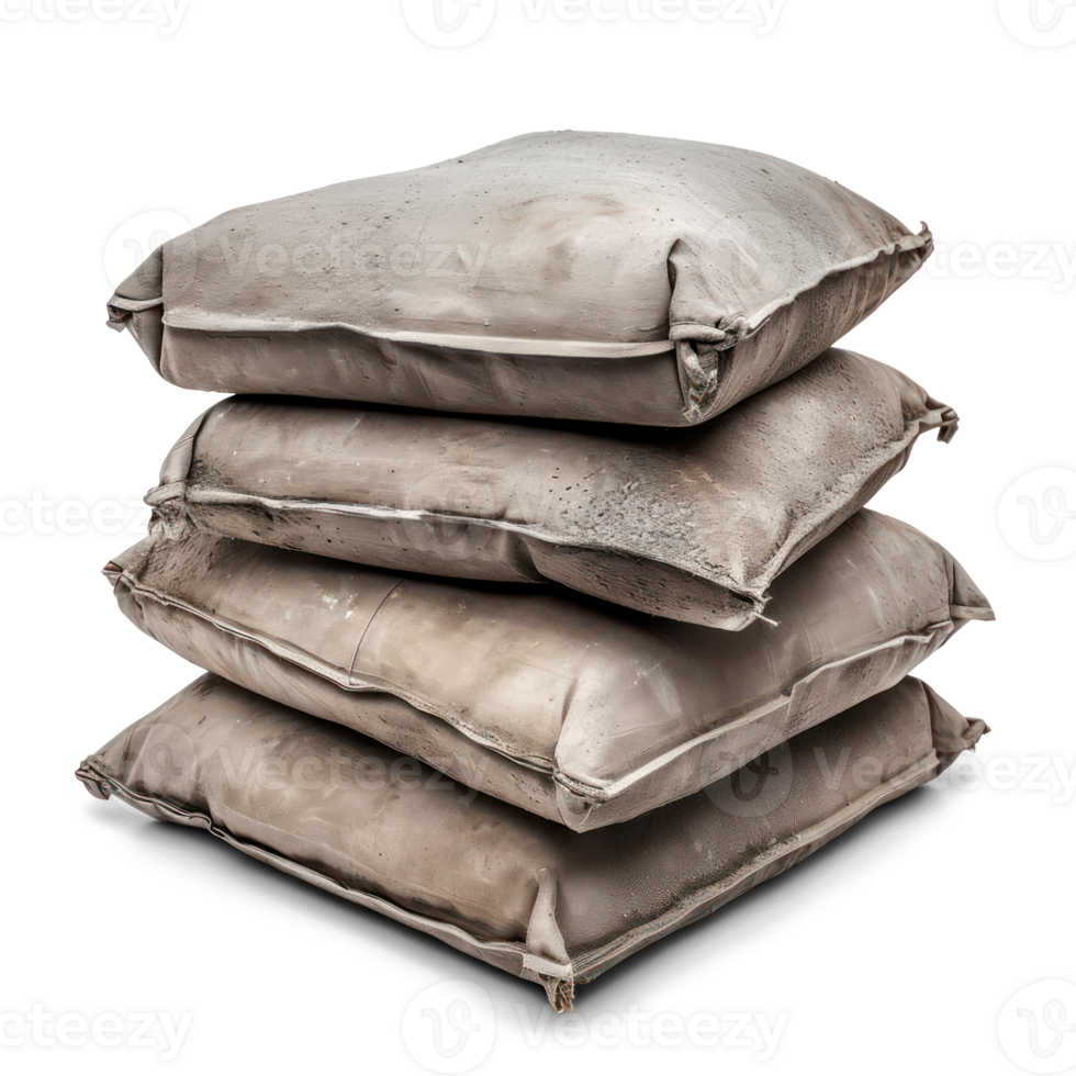 AI generated Stack of Cement Bags on Transparent Background png