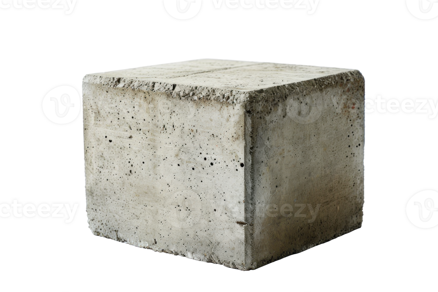 AI generated Solid Concrete Block on Transparent Background png