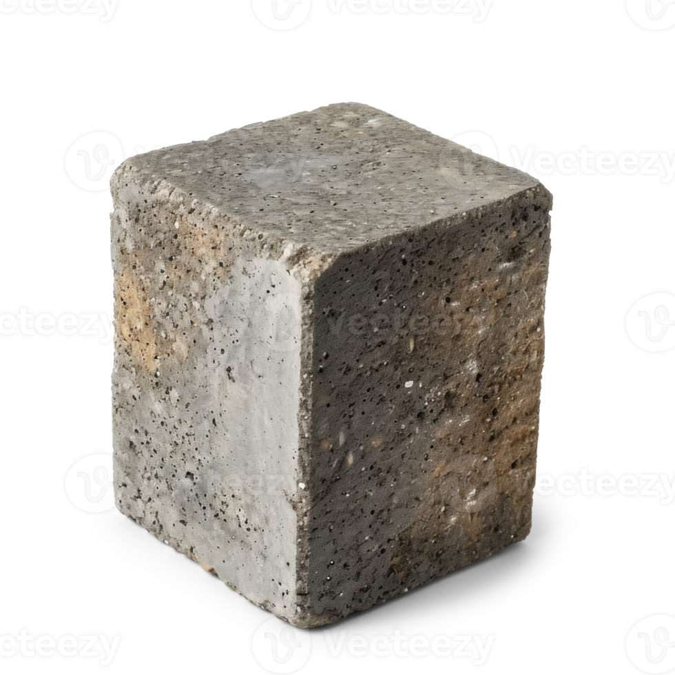 AI generated Single Concrete Block on Transparent Background 36334188 PNG