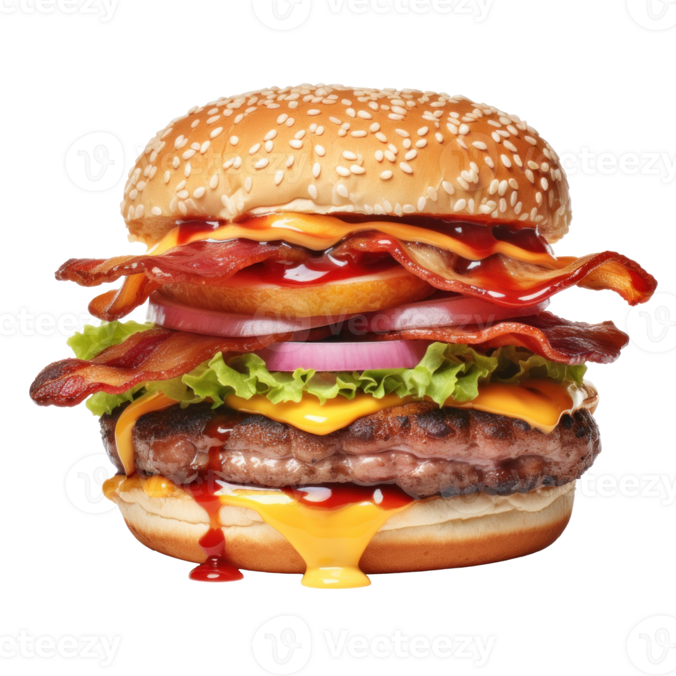 AI generated Delicious Bacon Burger Street Food Delight png