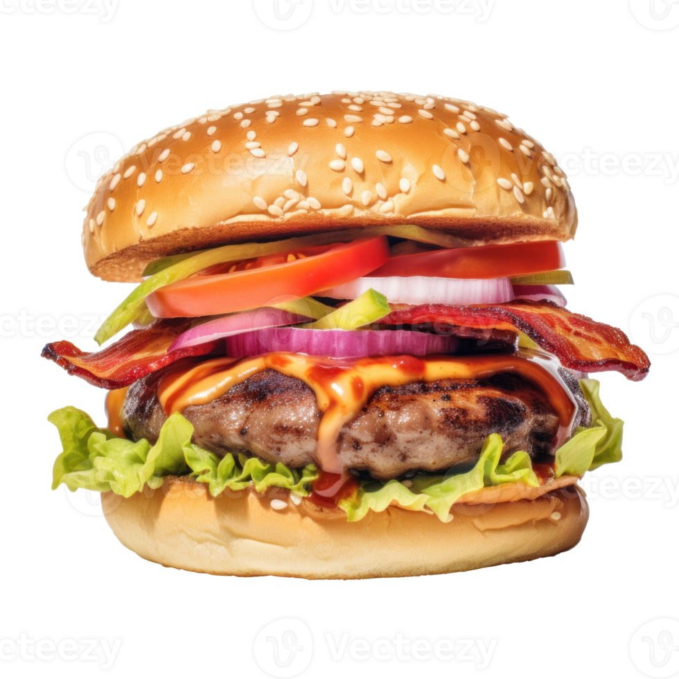 ai generato Bacon hamburger strada cibo diletto png