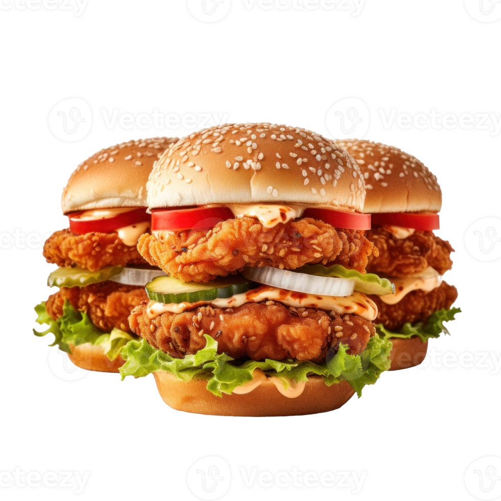 AI generated Tasty Chicken Burger Street Food png
