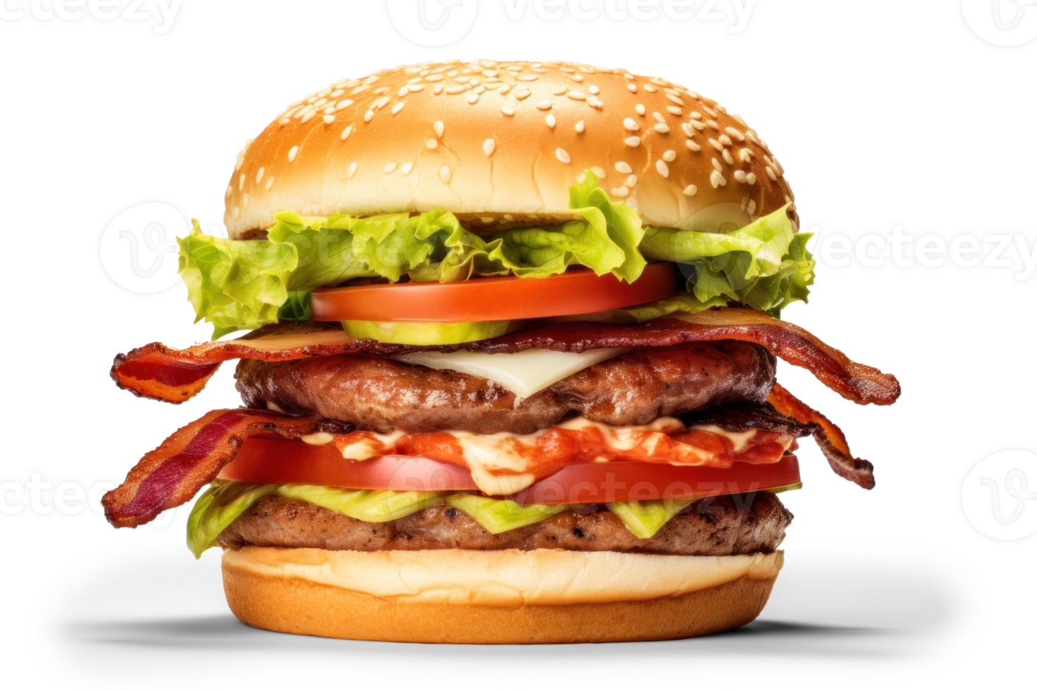 ai generato delizioso Bacon hamburger strada cibo diletto png