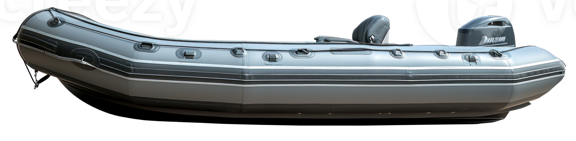 AI generated Gray Inflatable Boat Side View Isolated png