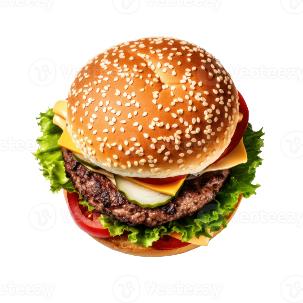 ai generato superiore Visualizza delizioso strada cibo hamburger png