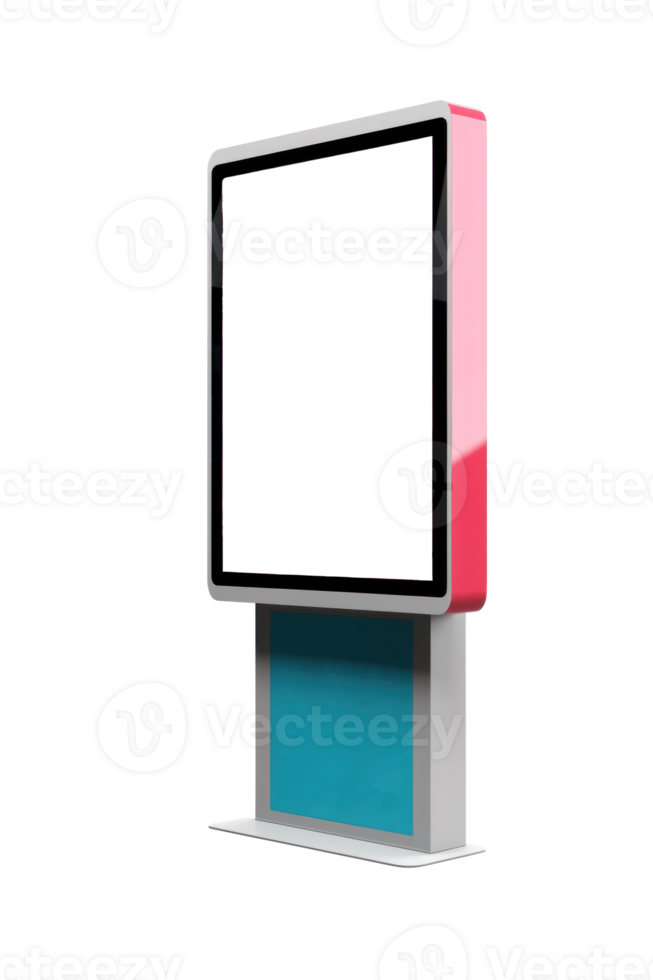 AI generated Modern Digital Signage Display on Transparent Background png