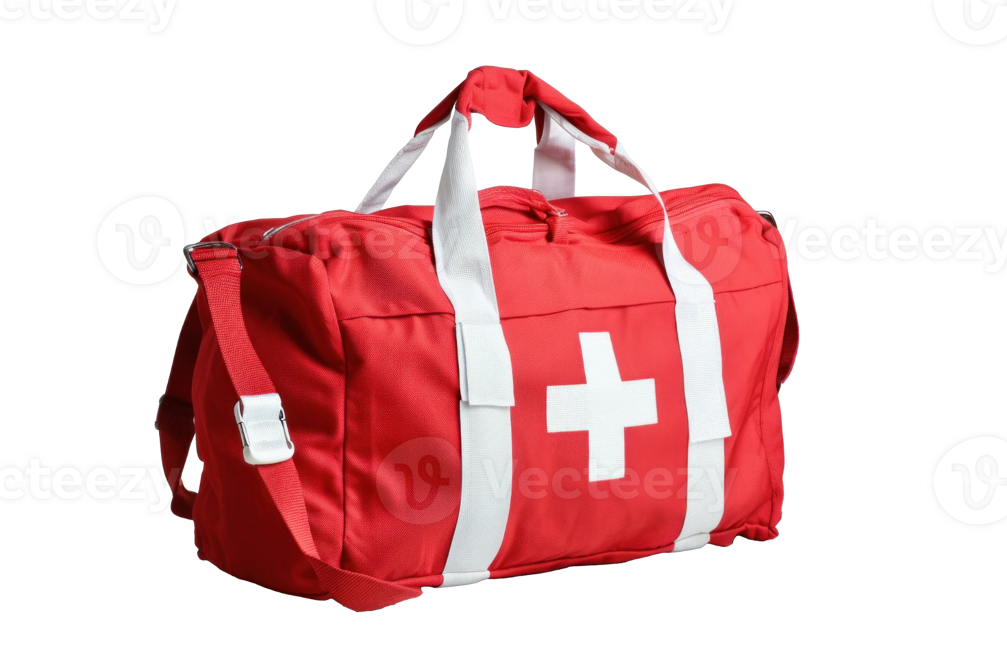 AI generated Red First Aid Bag Isolated on Transparent png