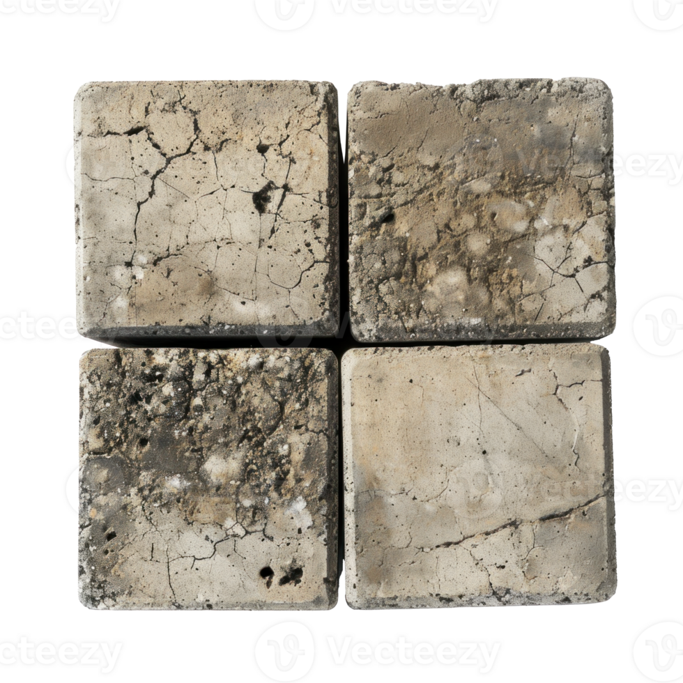 AI generated Top View of Aged Concrete Blocks Arranged 36334292 PNG