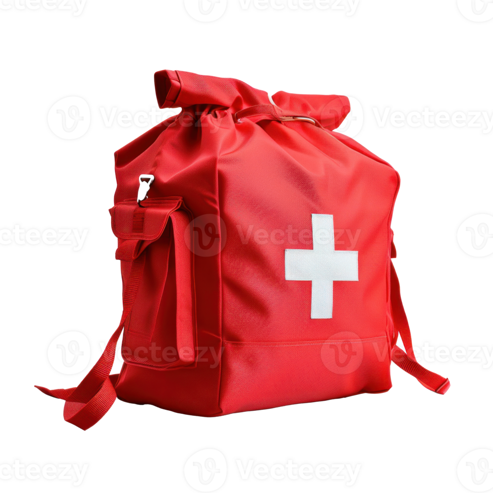 AI generated Red First Aid Bag Isolated on Background png