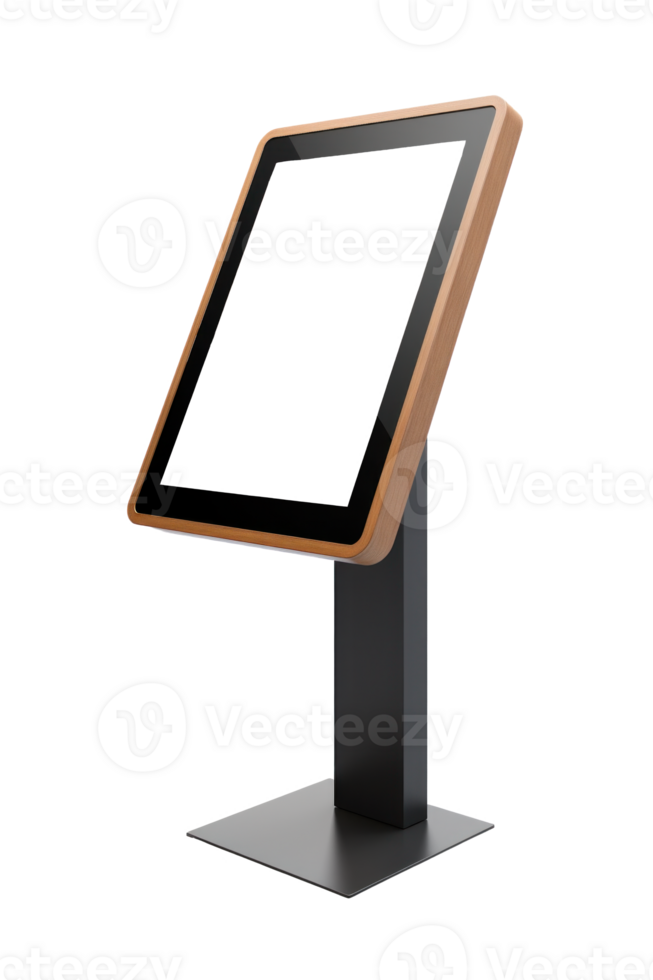 AI generated Modern Digital Signage Kiosk on Transparent Background png