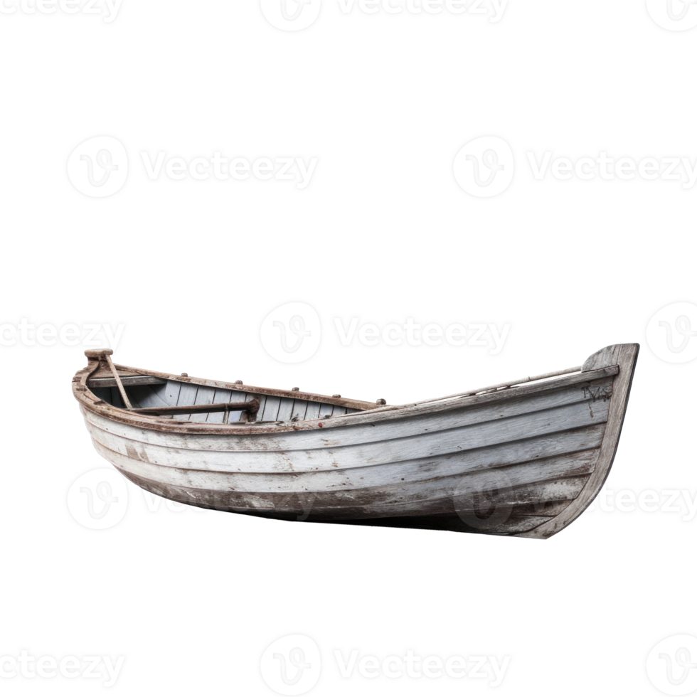 ai gegenereerd wit houten boot, PNG het dossier van geïsoleerd uitknippen voorwerp Aan transparant achtergrond