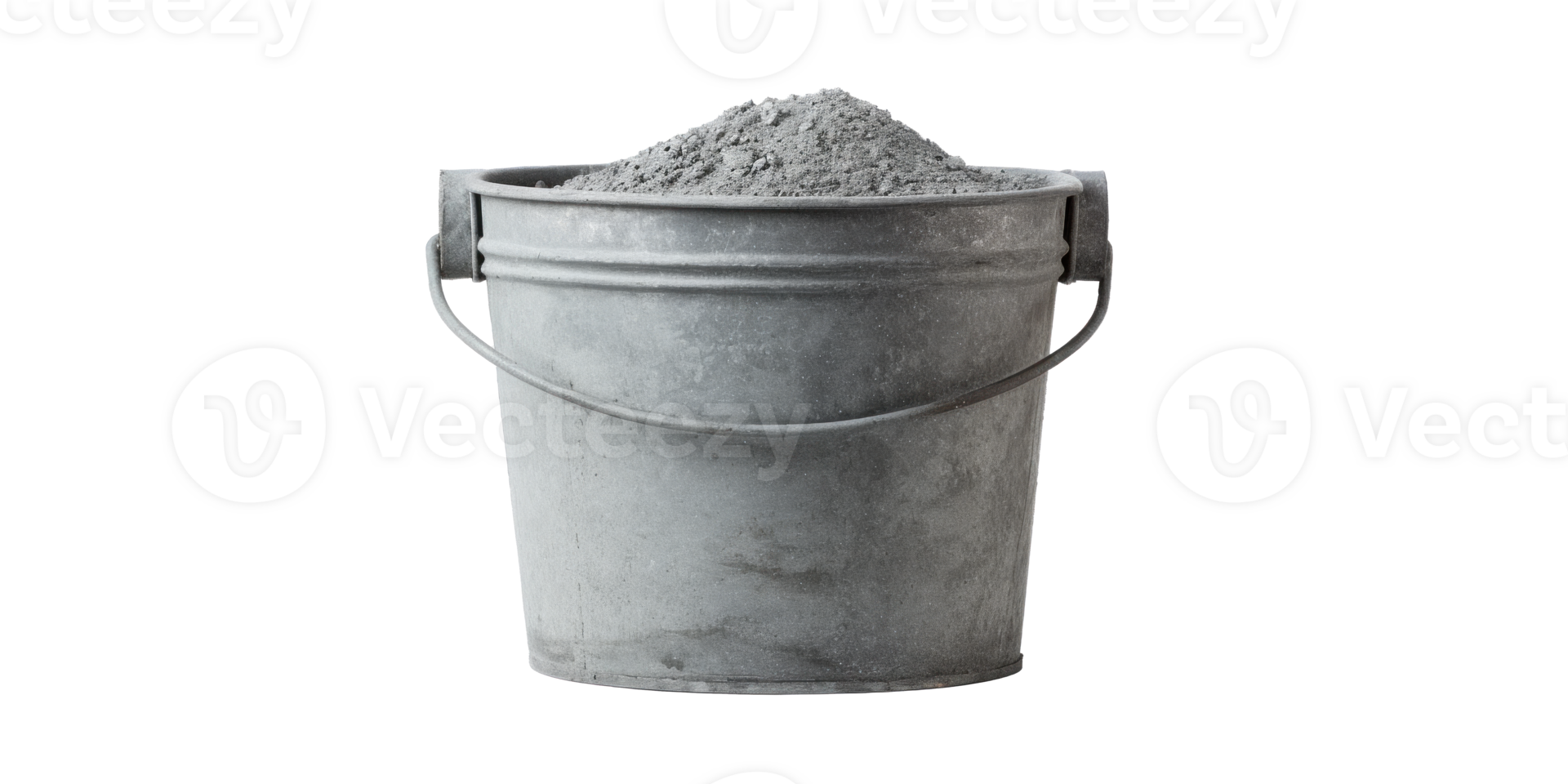AI generated bucket of cement, png file of isolated cutout object on transparent background