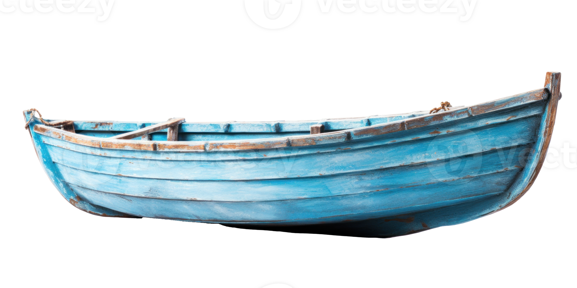 ai gerado azul de madeira barco, png Arquivo do isolado Cortar fora objeto em transparente fundo