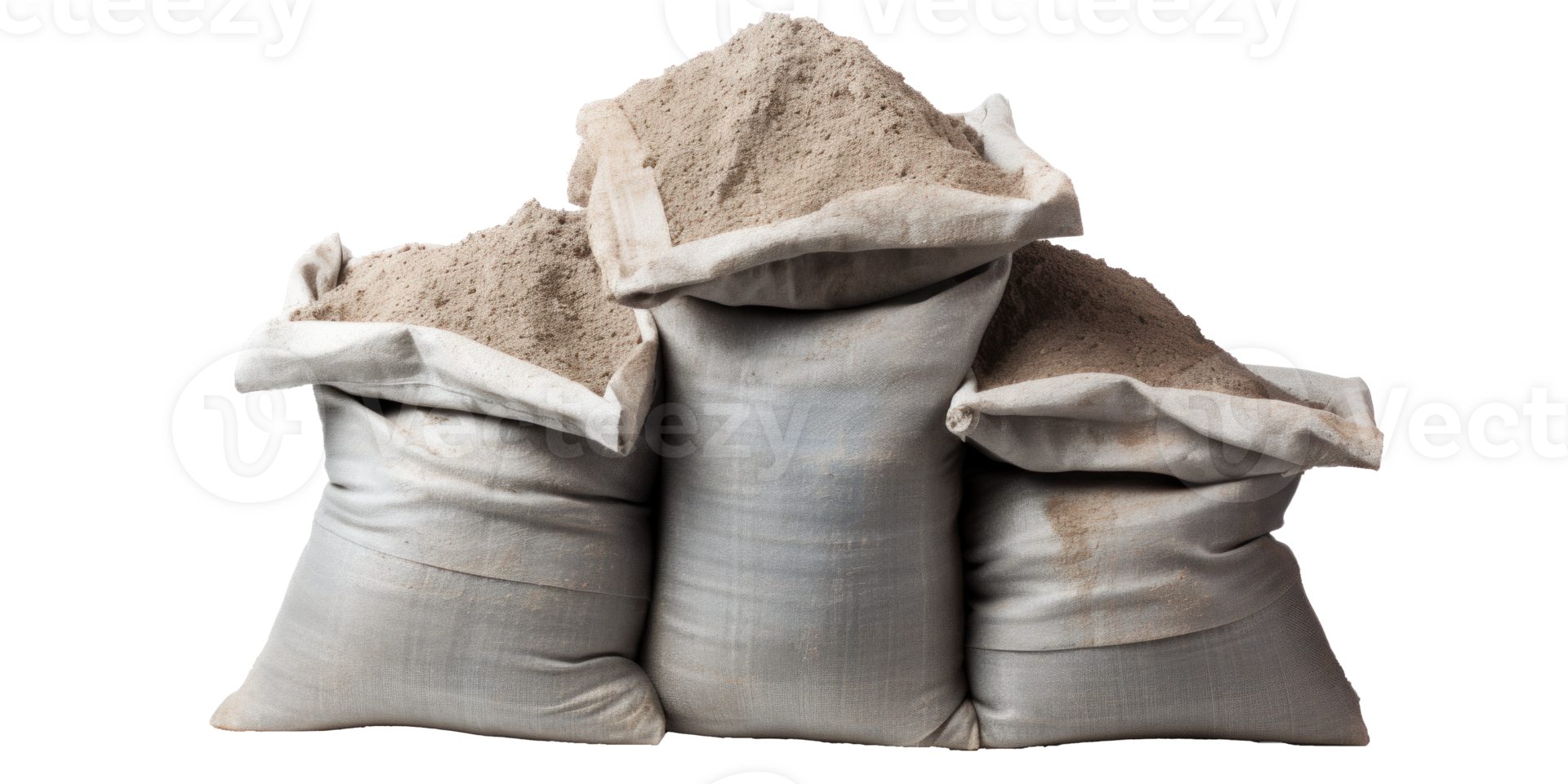 AI generated open sandbags, png file of isolated cutout object on transparent background