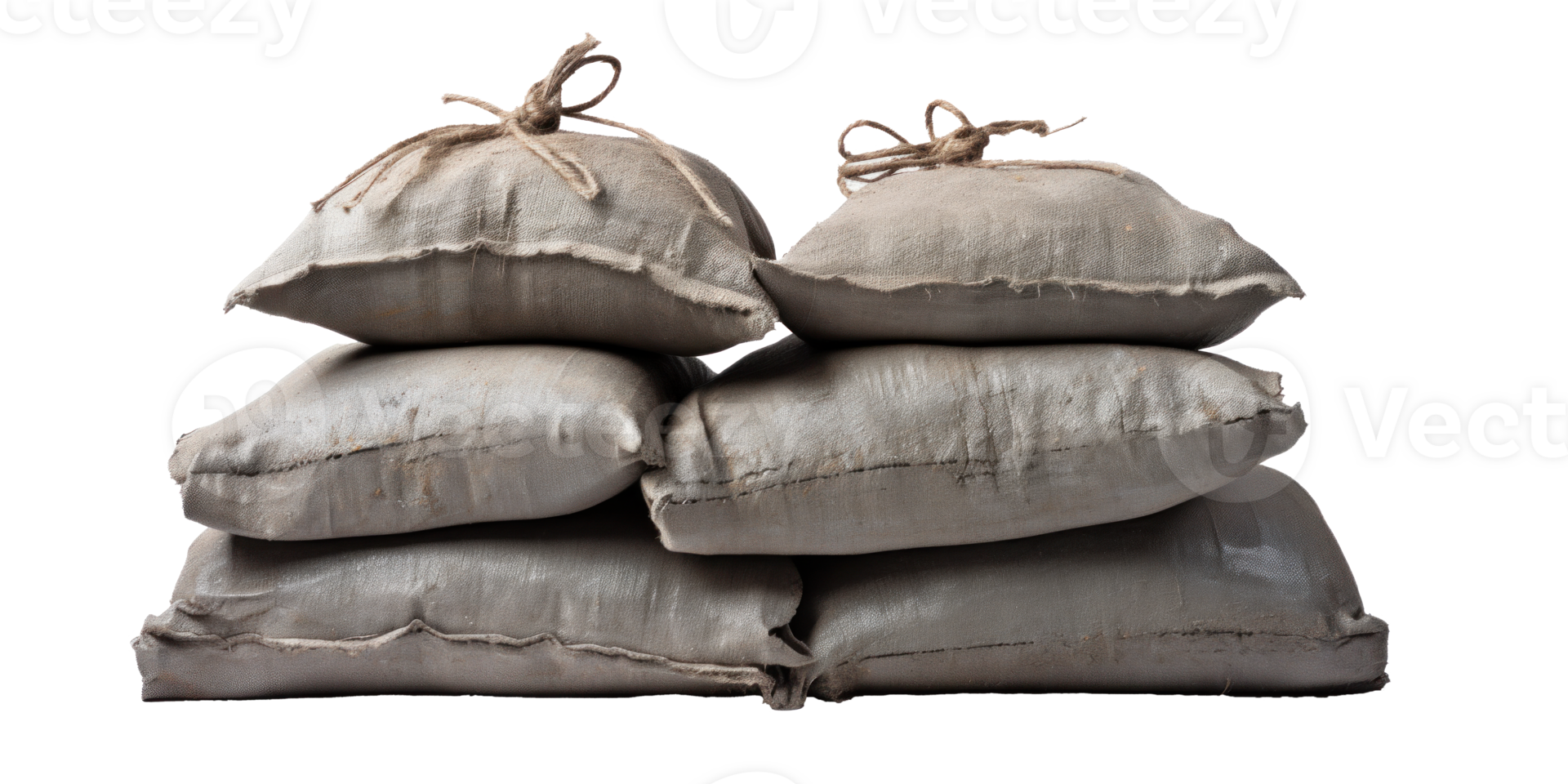 AI generated sandbags, png file of isolated cutout object on transparent background