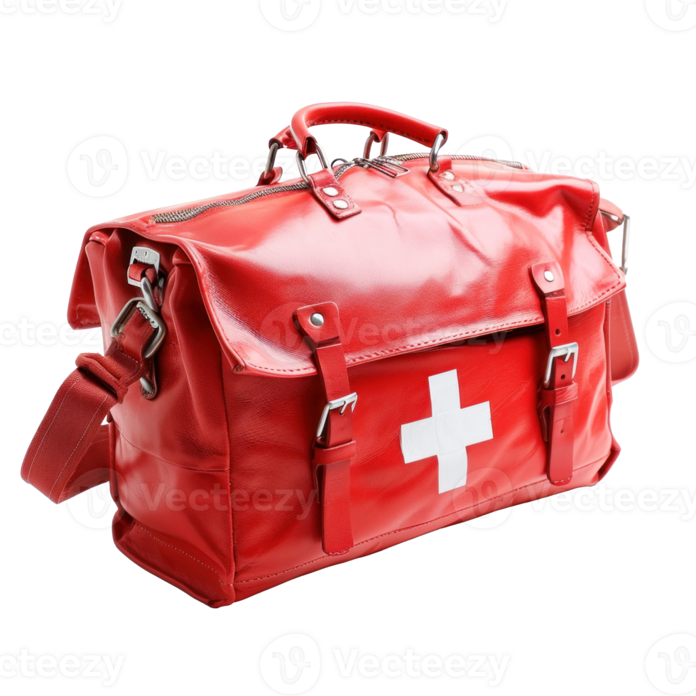 AI generated Red First Aid Bag Isolated on Background png