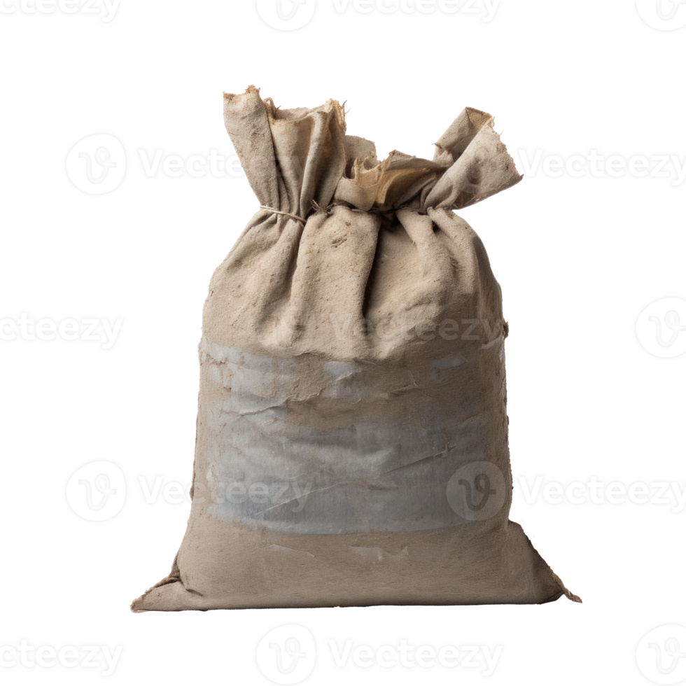 AI generated bag of cement, png file of isolated cutout object on transparent background