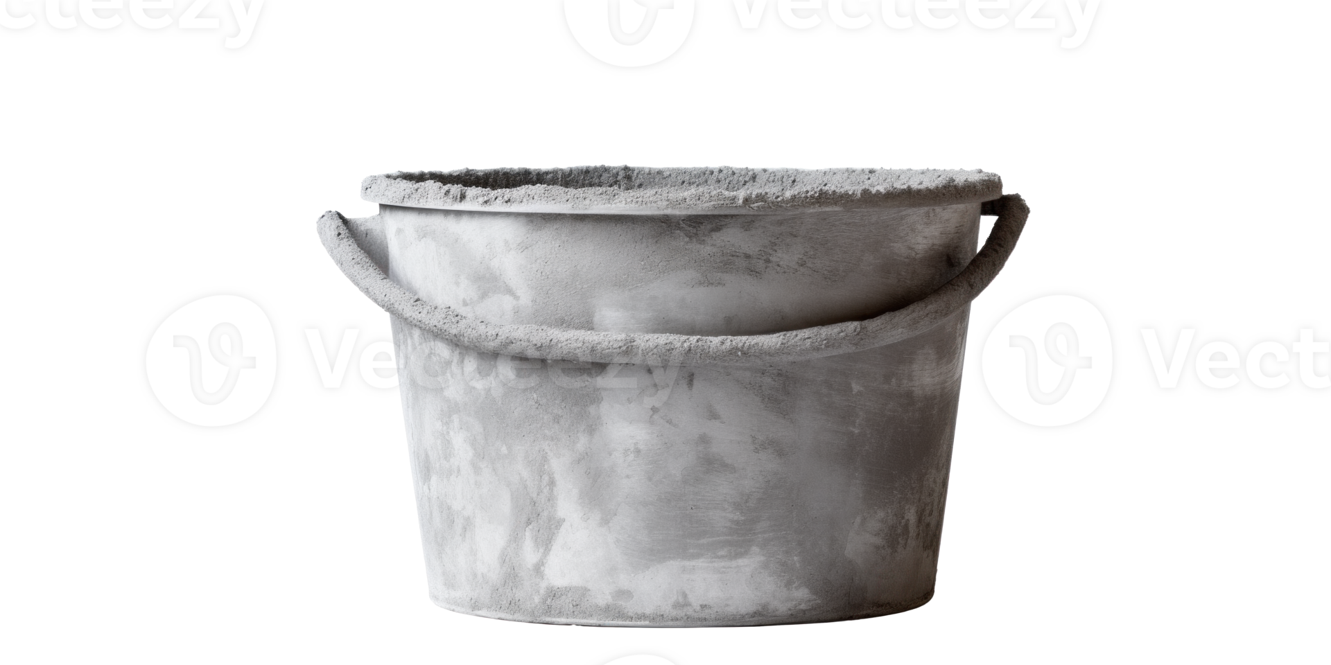AI generated empty bucket after cement, png file of isolated cutout object on transparent