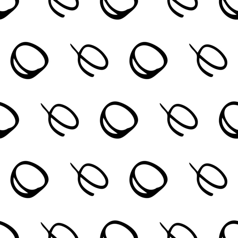 Seamless pattern with sketch round squiggle vector