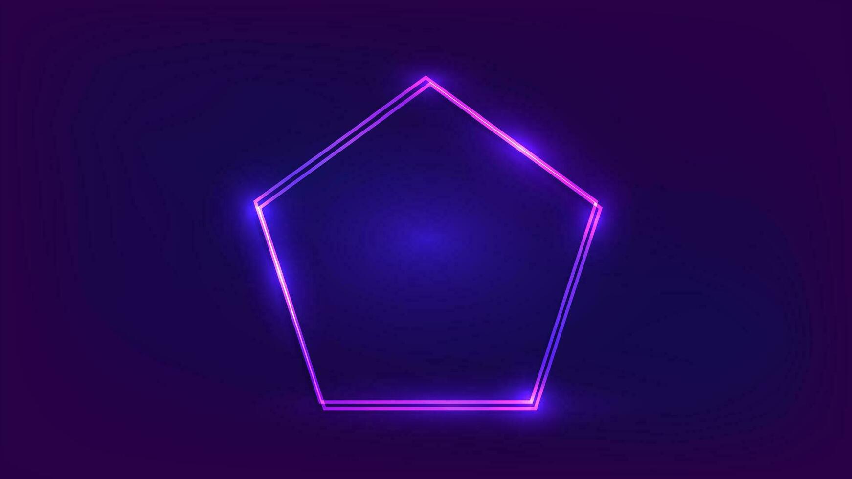 Neon double frame with shining effects vector