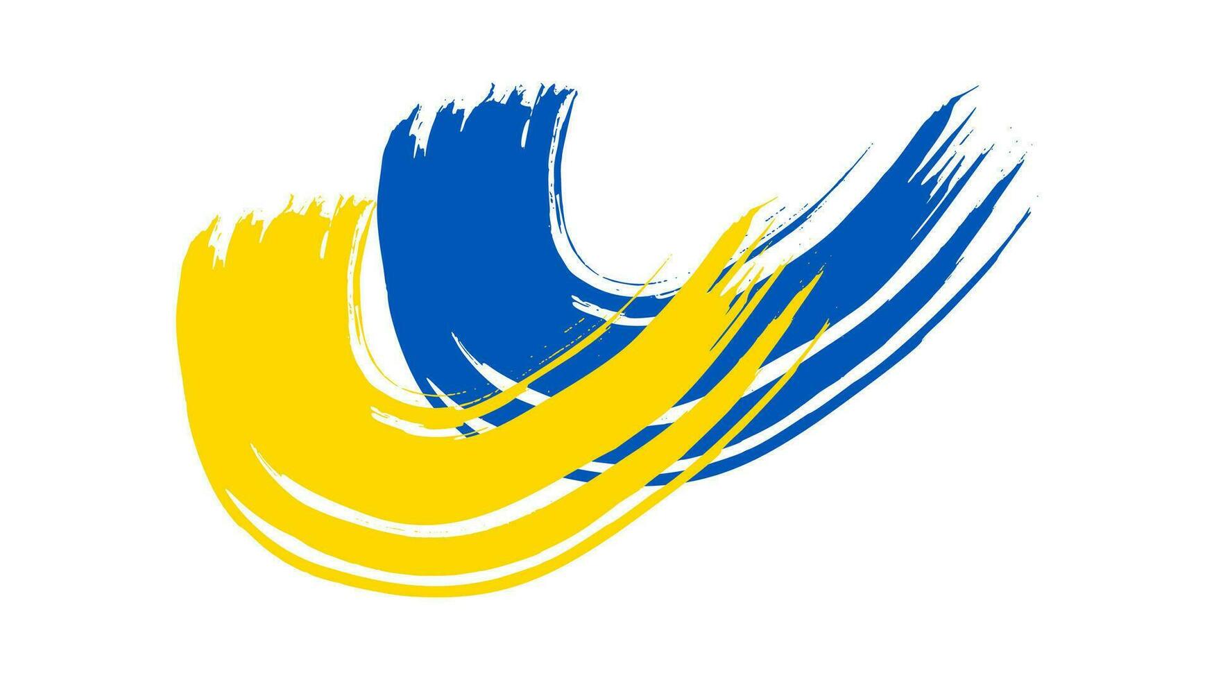 Ukrainian national flag in grunge style vector