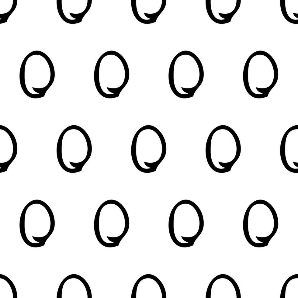 Seamless pattern with black sketch hand drawn round squiggle  shape on white background. Abstract grunge texture. Vector illustration