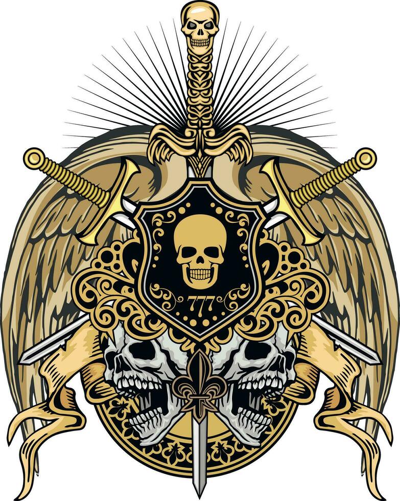 Gothic sign with skull vector