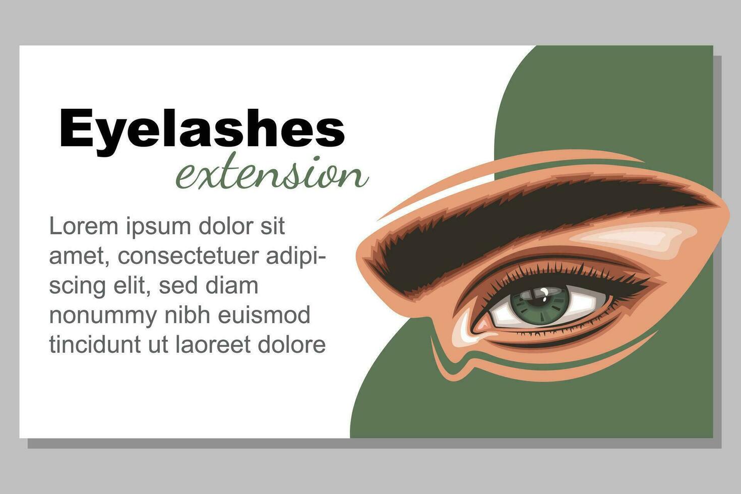 Colorful women's eyes with makeup. Eye makeup closeup.  Beauty Salon Social media design layout template. Beauty Salon Banner template. Hand-Drawn vector illustration female eyes set.