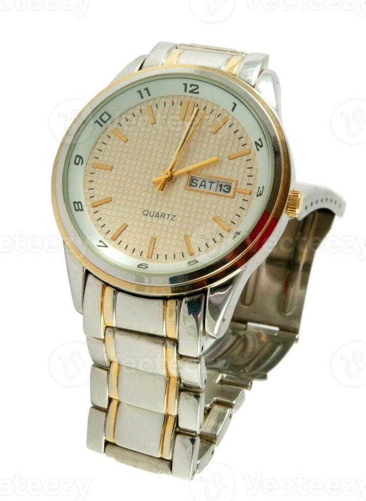 stylish watch on white photo