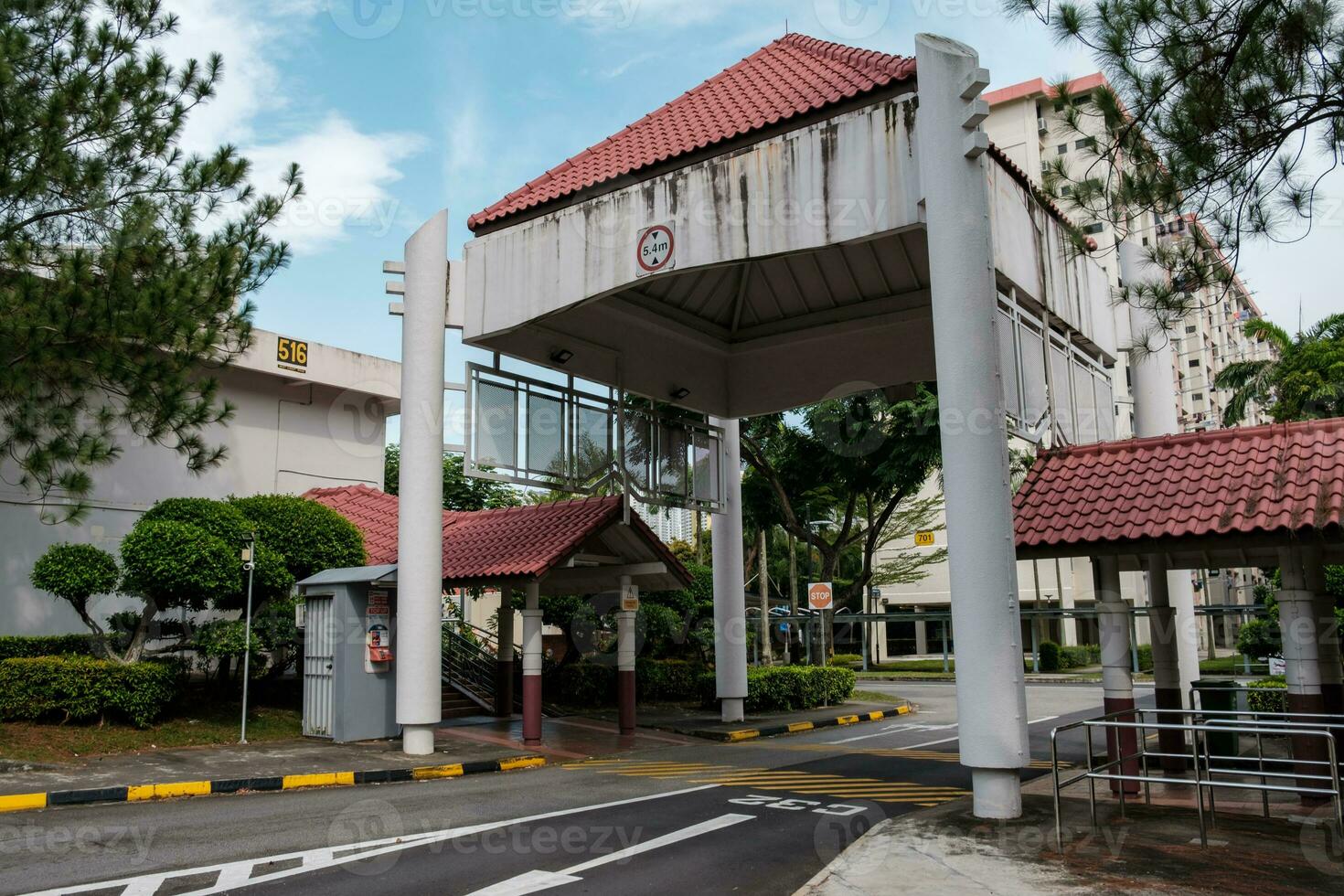 Neighborhood Carpark Entrance with Rain Shelter photo