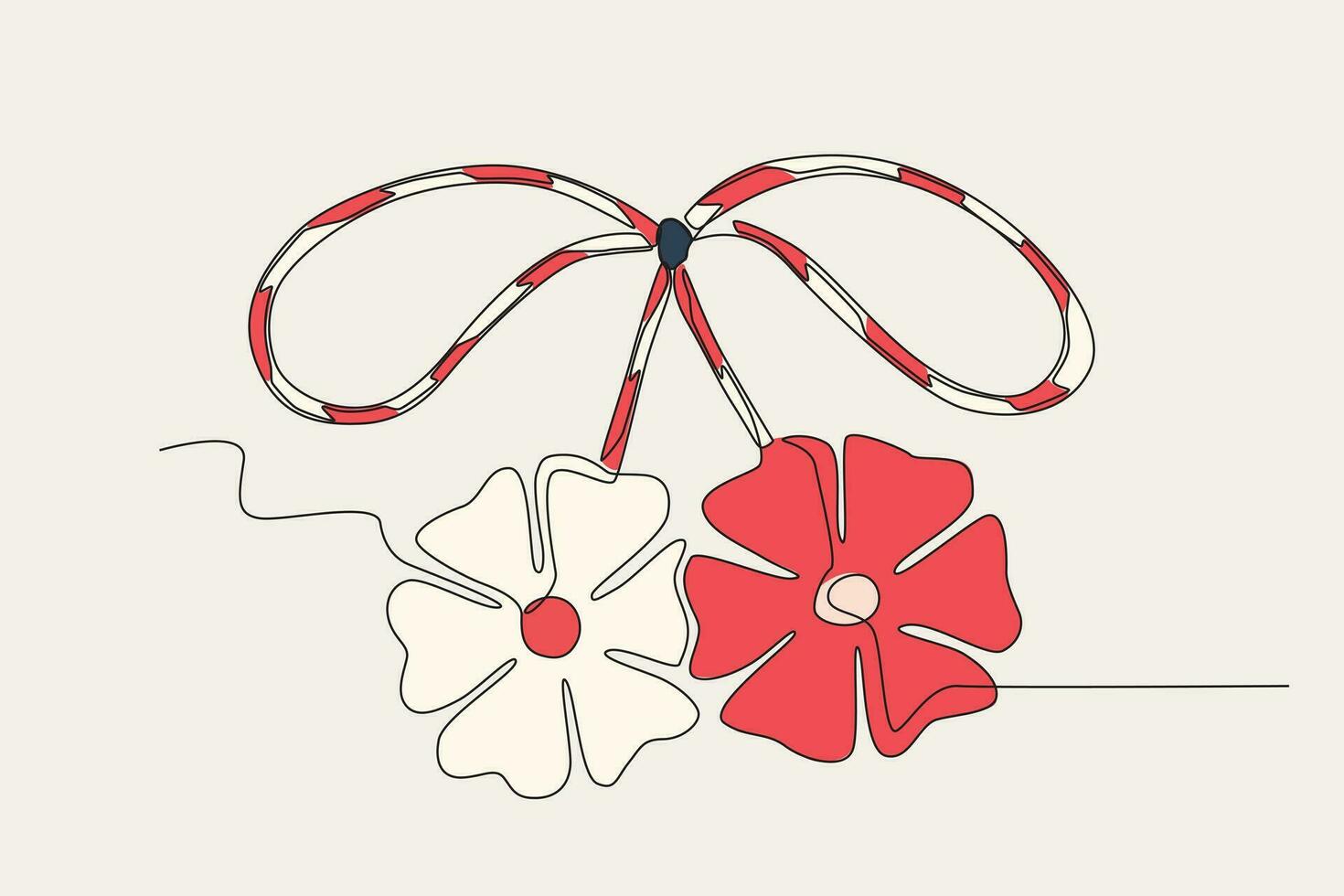 A simple red and white Martisor vector