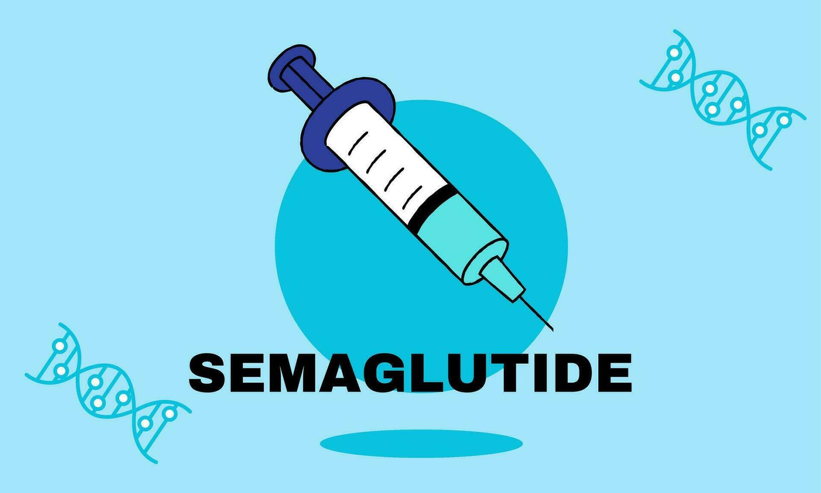 Semaglutide Ozempic injection control blood sugar levels vector