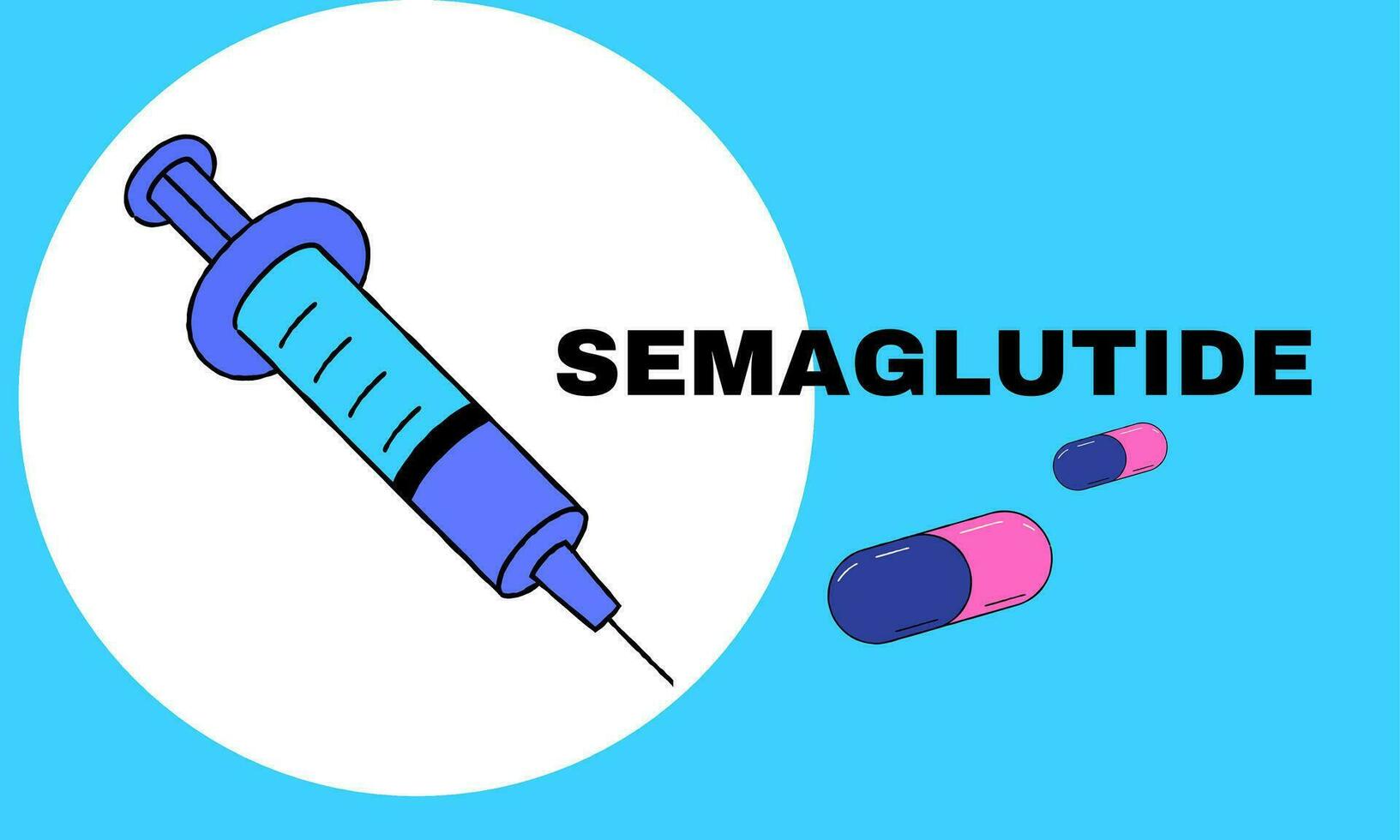 Semaglutide Ozempic injection control blood sugar levels vector