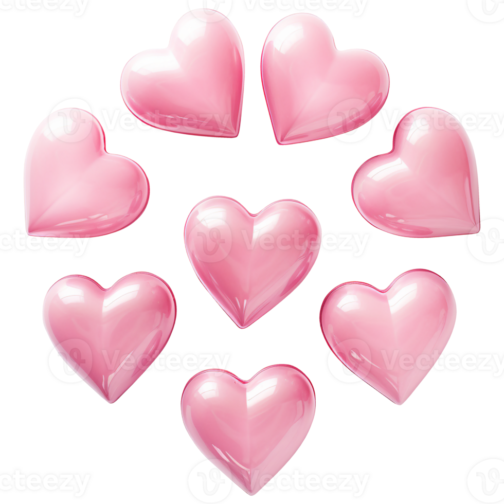 AI generated Pink heart for Valentine's day. Isolated. For greeting card, banner, logo, brand, sales png