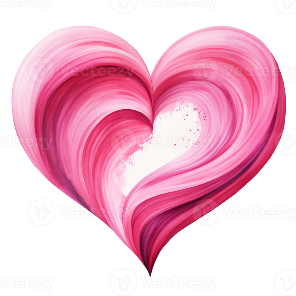 AI generated Pink heart for Valentine's day. Isolated. For greeting card, banner, logo, brand, sales png