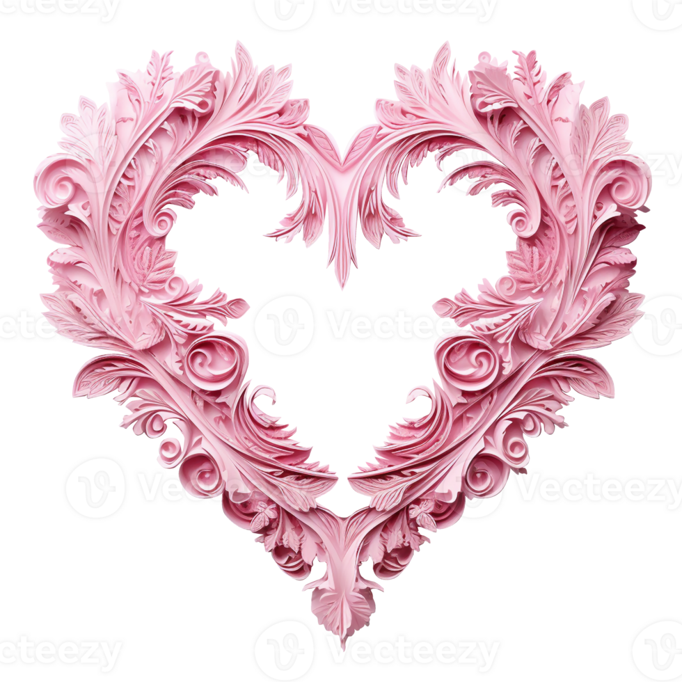ai generiert Rosa Herz zum Valentinstag Tag. isoliert. zum Gruß Karte, Banner, Logo, Marke, Der Umsatz png