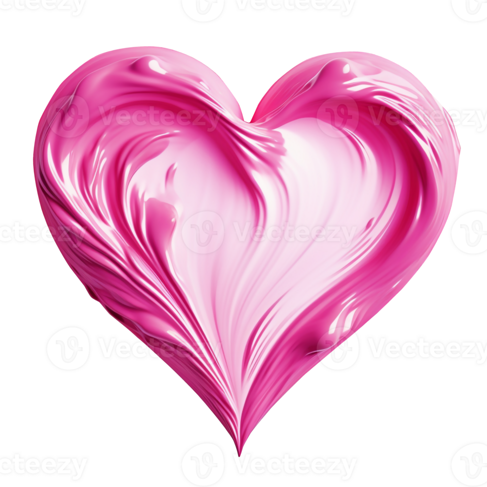 AI generated Pink heart for Valentine's day. Isolated. For greeting card, banner, logo, brand, sales png