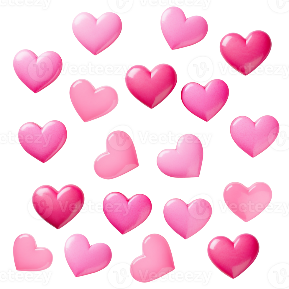 AI generated Pink heart for Valentine's day. Isolated. For greeting card, banner, logo, brand, sales png
